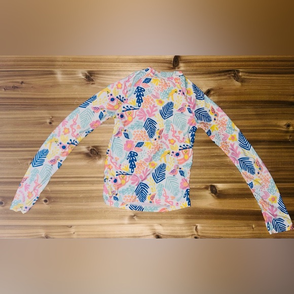 Tucker + Tate Long Sleeve Swim Shirt Girls size 7  Floral Birds Monkey - Picture 8 of 8